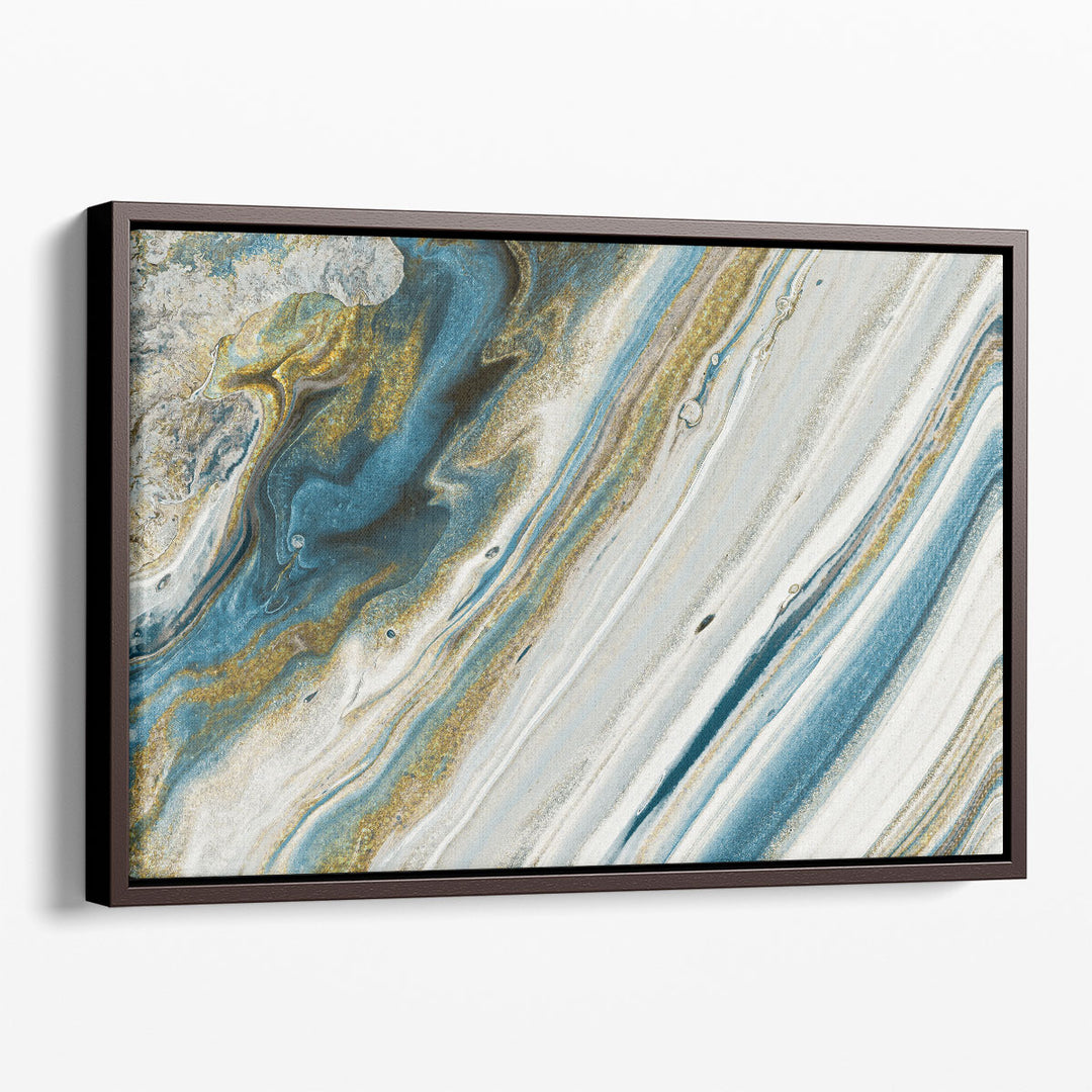 blue and gray living room decor print