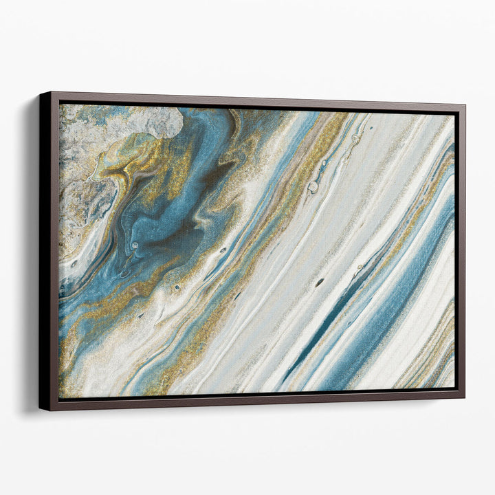 blue and gray living room decor print