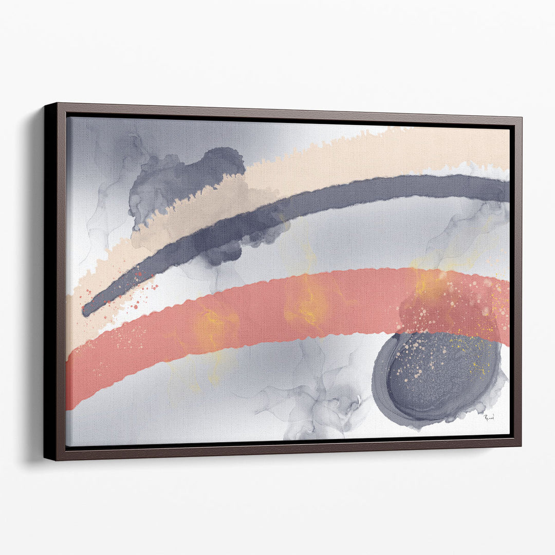 framed watercolor painting delicate red and gray