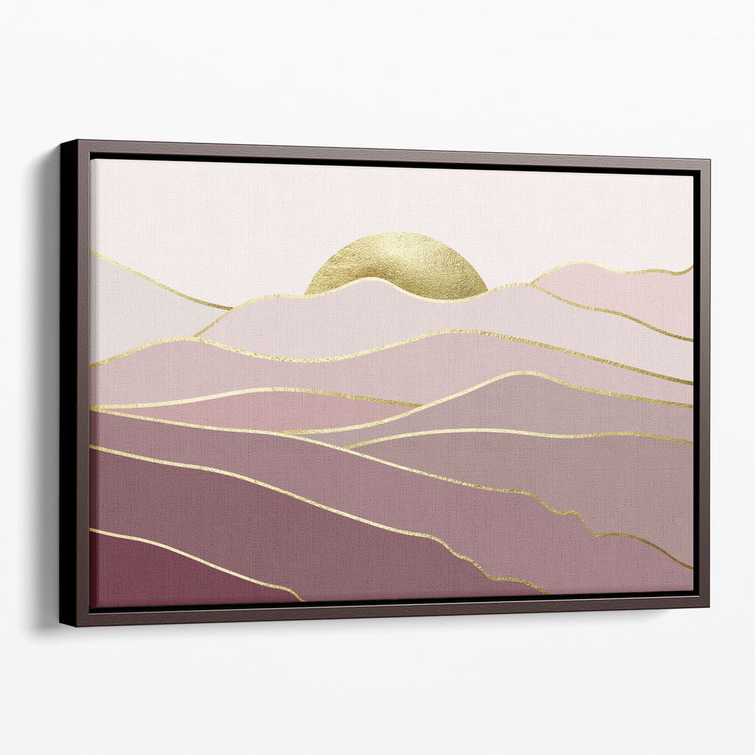 Abstract prints with pink and gold highlights
