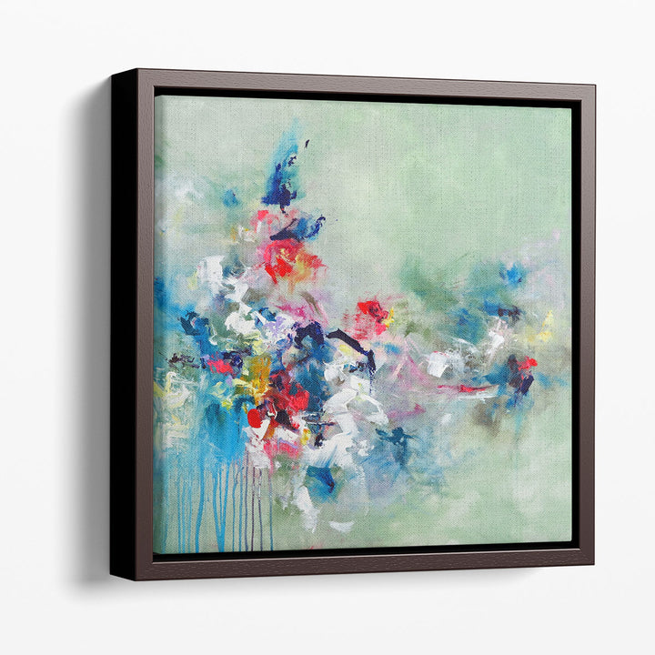 Green abstract art in modern brush style