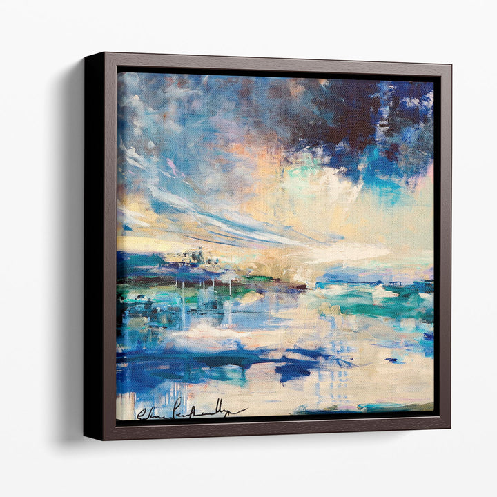Modern Abstract Canvas Art bold blue shapes