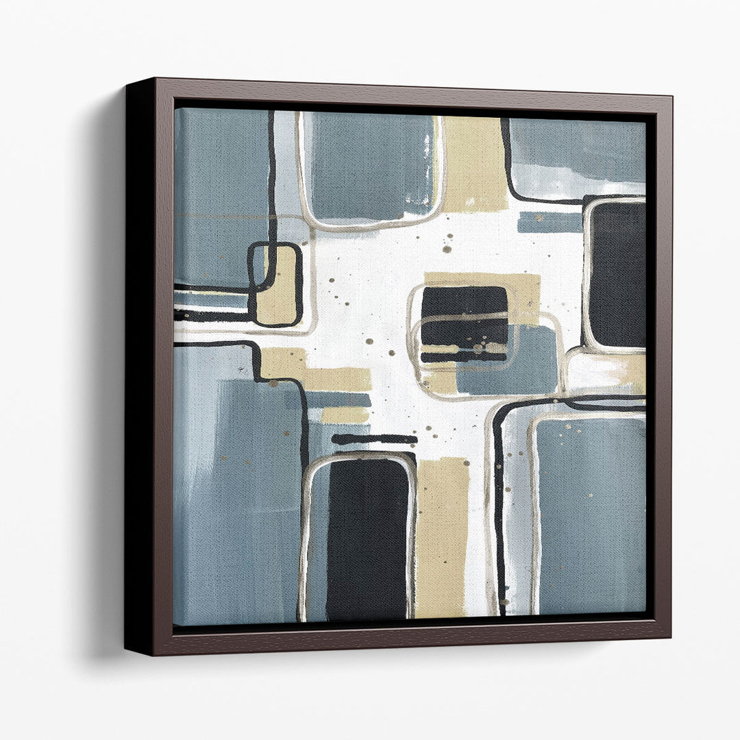 Modern prints with bold blue brushstrokes