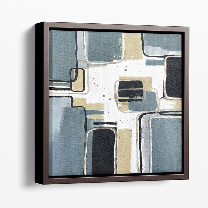 Modern prints with bold blue brushstrokes