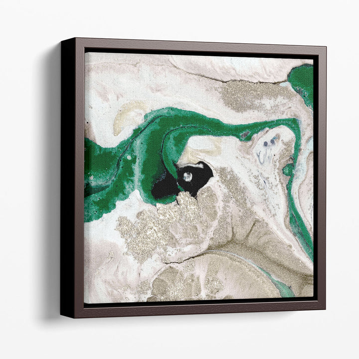 Abstract textured wall art in emerald green