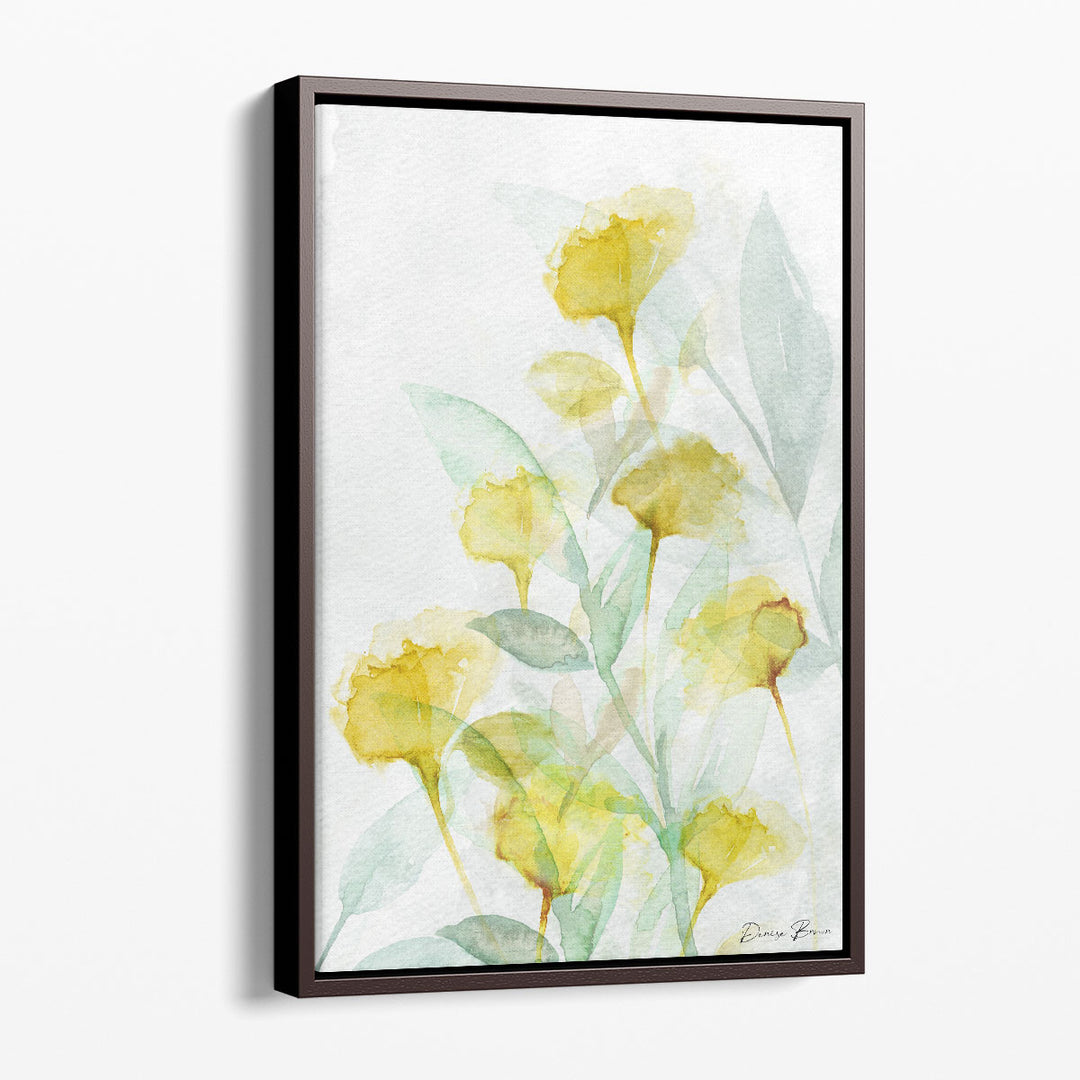 Bedroom wall decor featuring soft flower artwork
