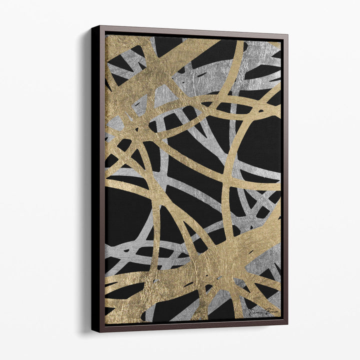 black gold wall art metallic accents