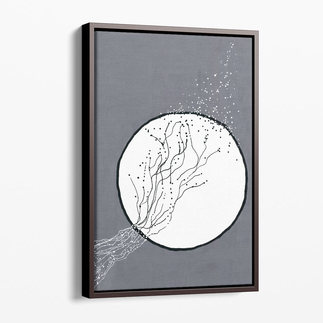 Abstract Moon Canvas Painting grayscale