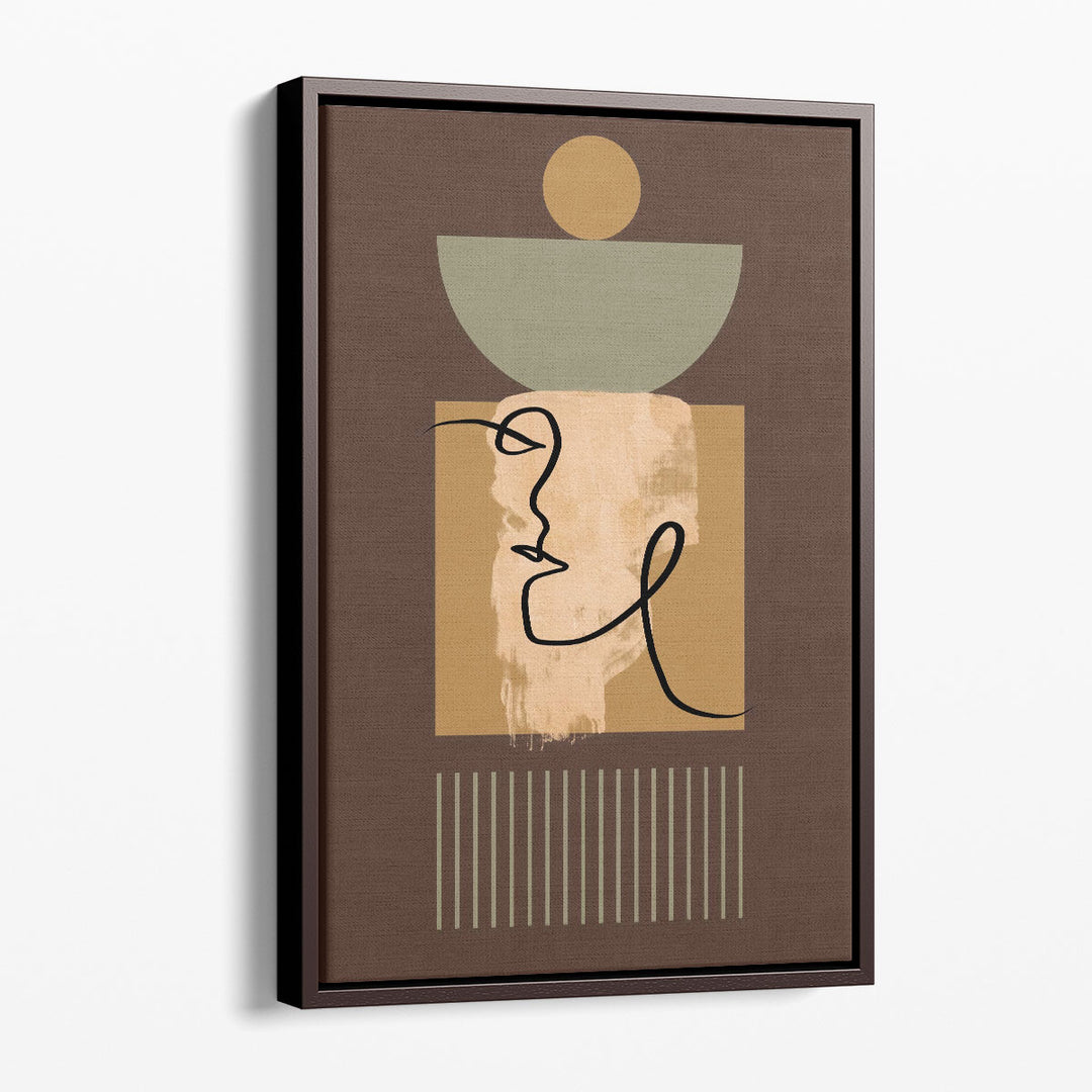 geometric wall art brown gray design