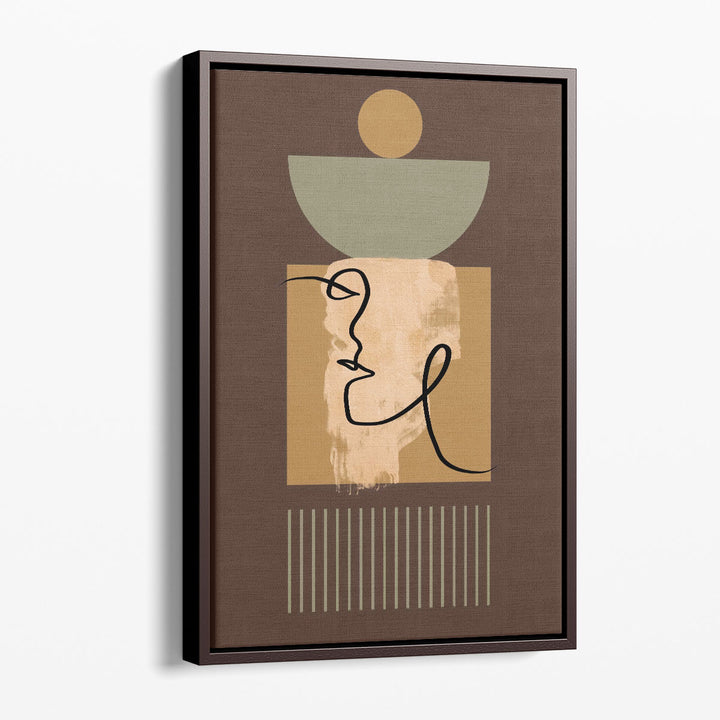 geometric wall art brown gray design