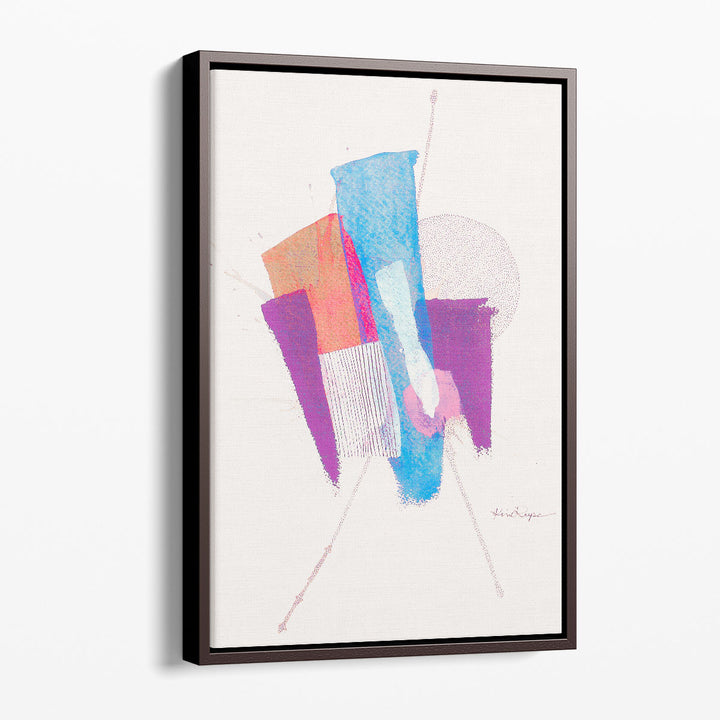 Geometric Art Prints crisp purple linear design