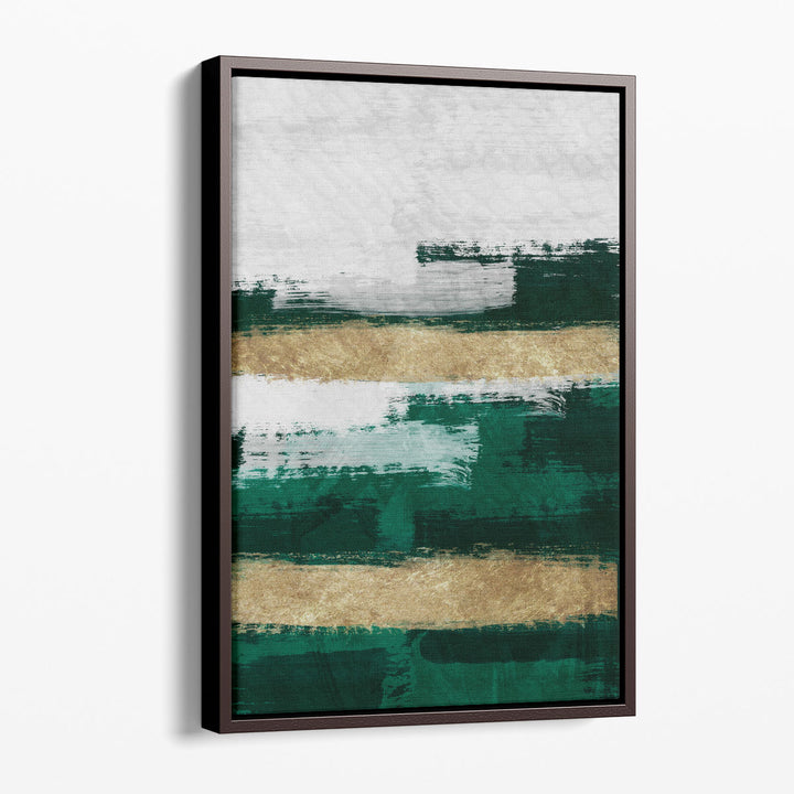 Abstract Canvas Art – modern green-toned wall art composition