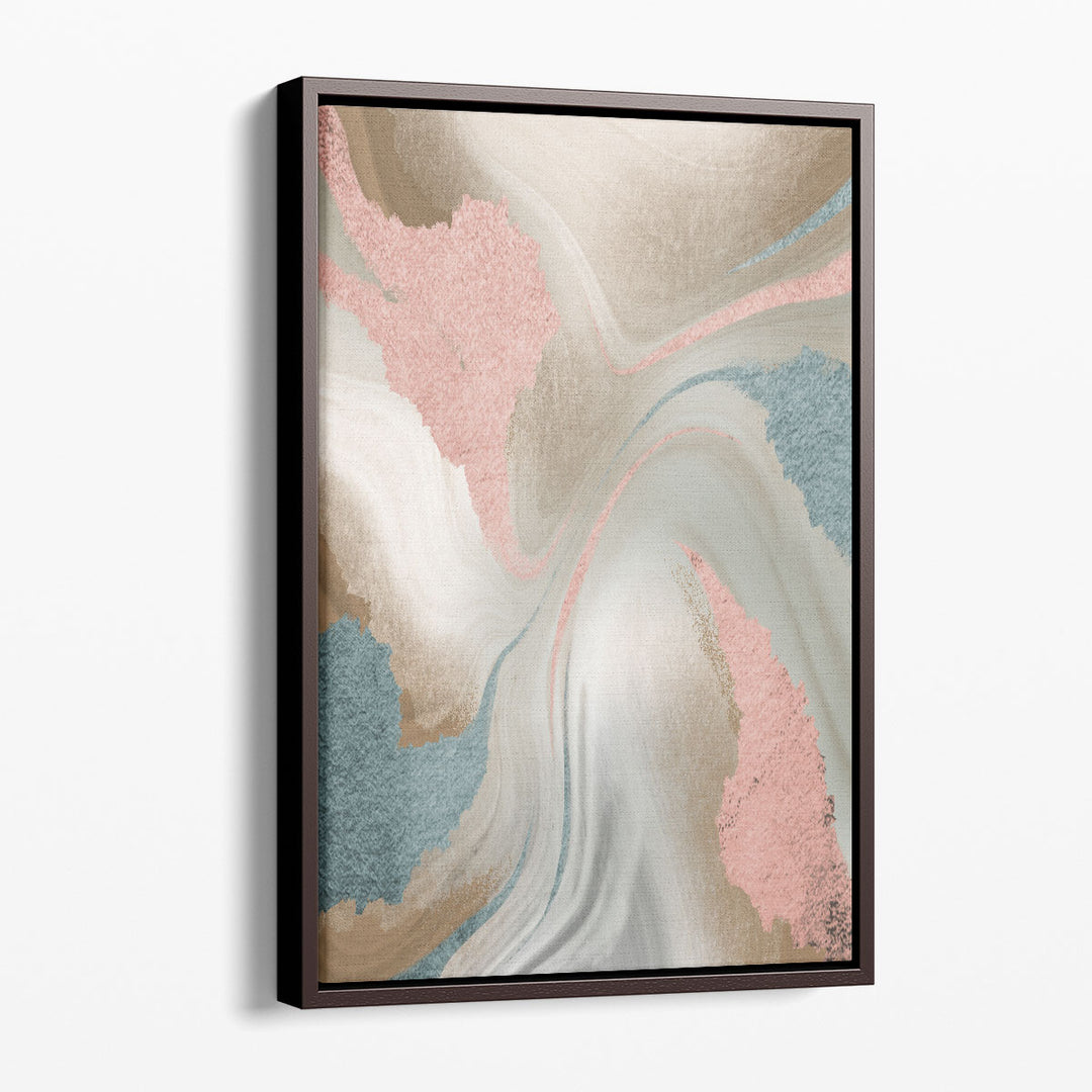 abstract canvas art swirling pink brushstrokes