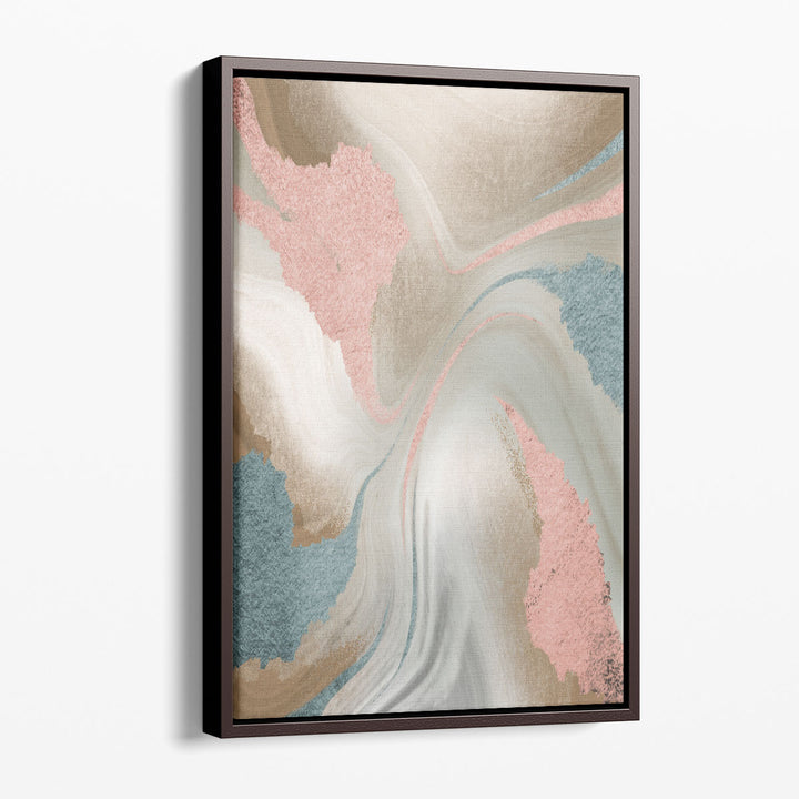abstract canvas art swirling pink brushstrokes