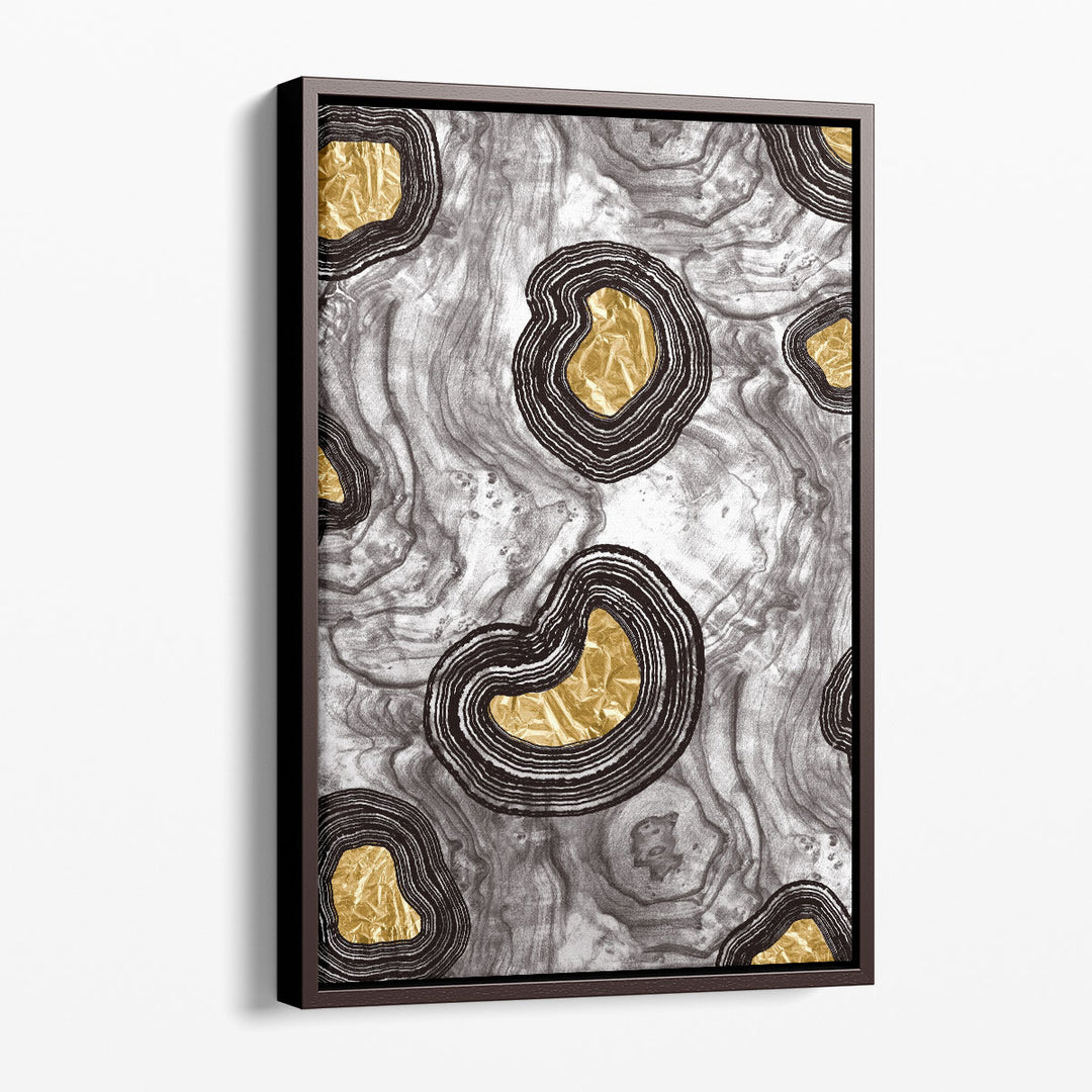Gold Contemporary Canvas Art metallic accent design