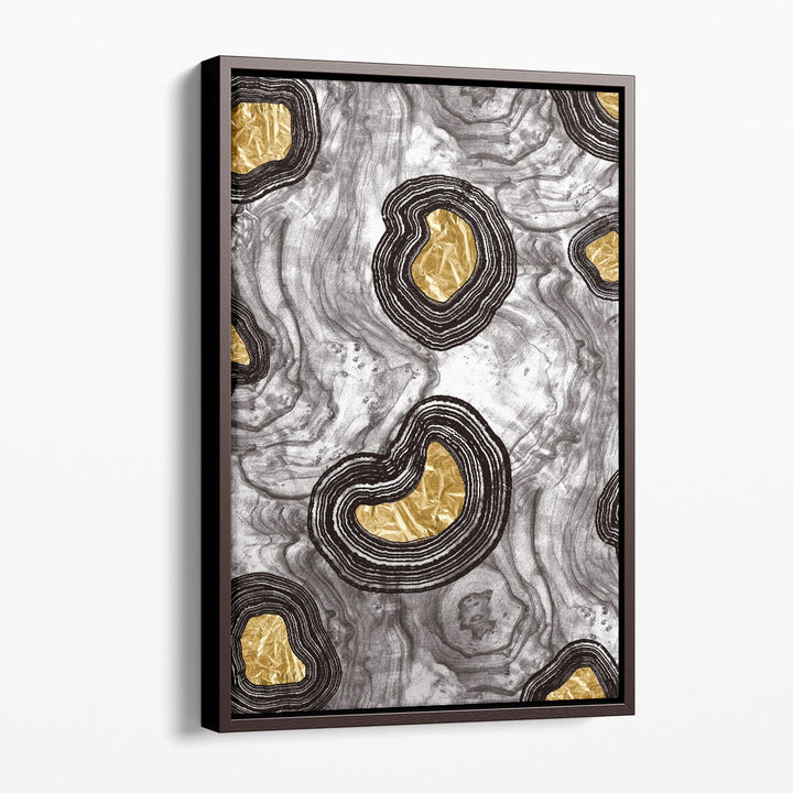 Gold Contemporary Canvas Art metallic accent design