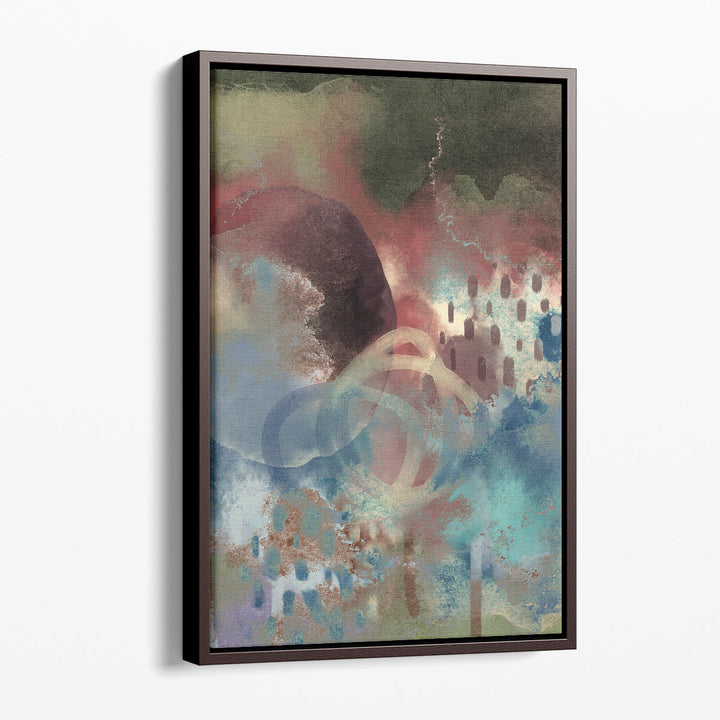 blue and brown living room canvas accent