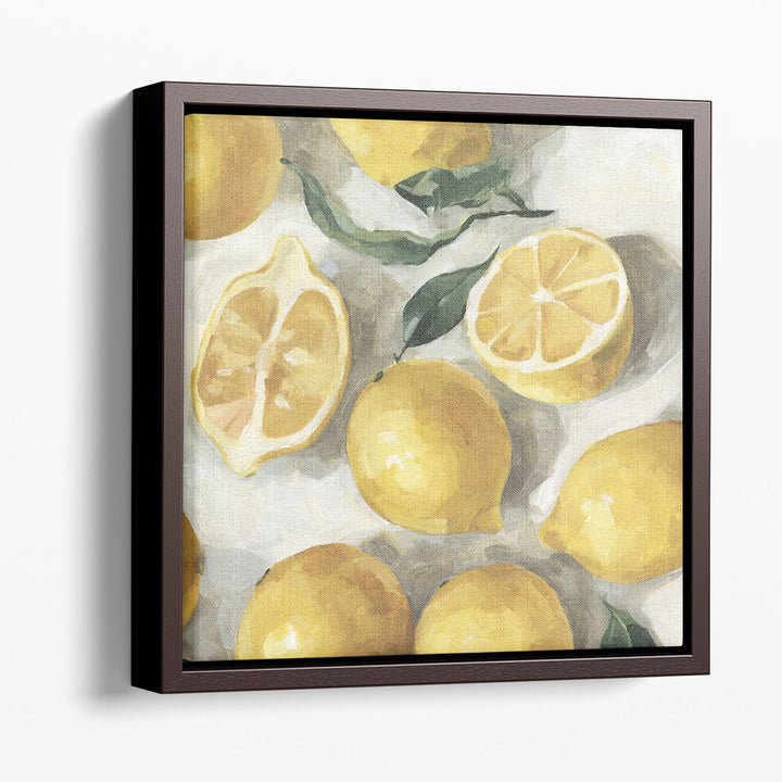kitchen wall art – lemons on neutral background