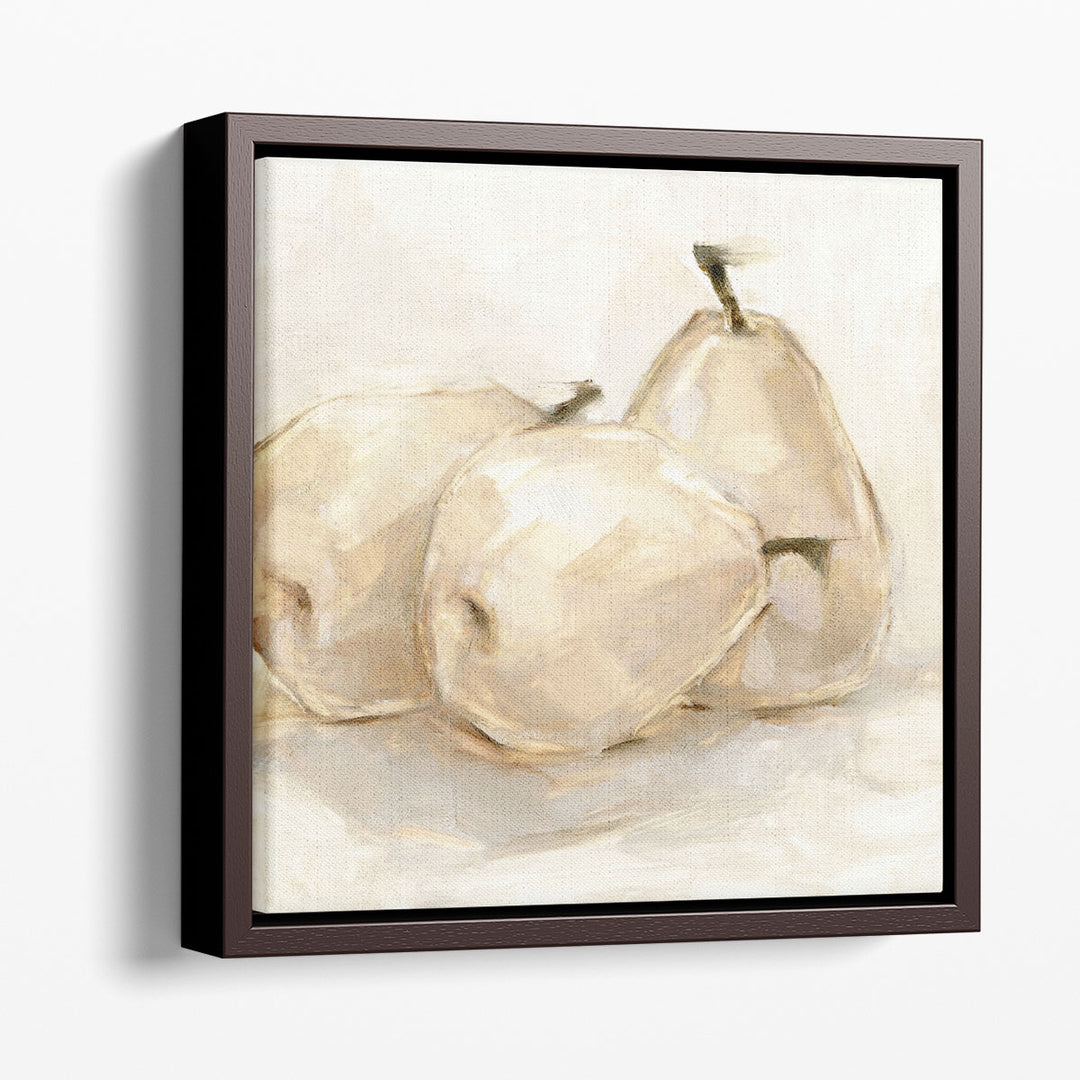 still life prints – three pears on neutral background