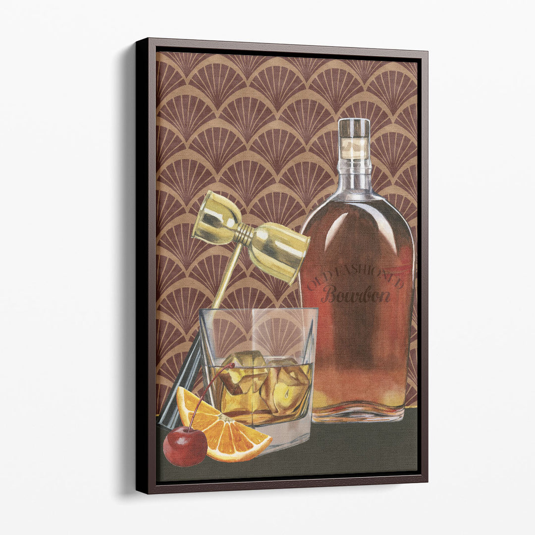 poured glass on brown canvas