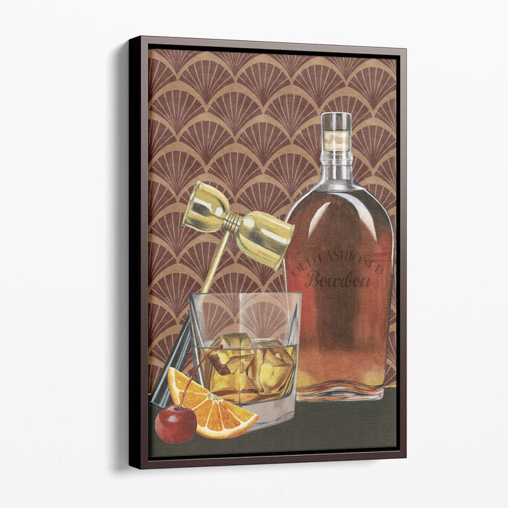 poured glass on brown canvas