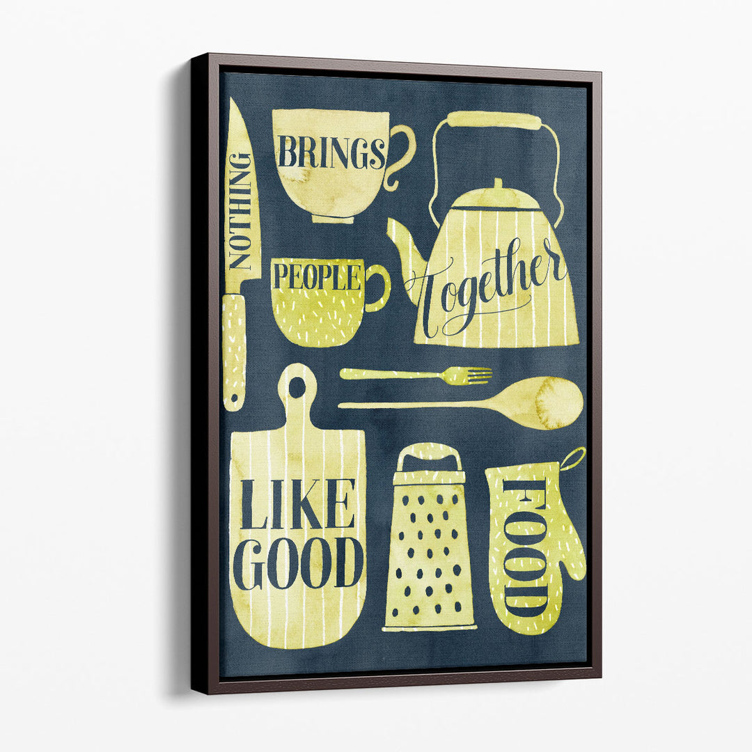 kitchen wall decor – blue and neutral print