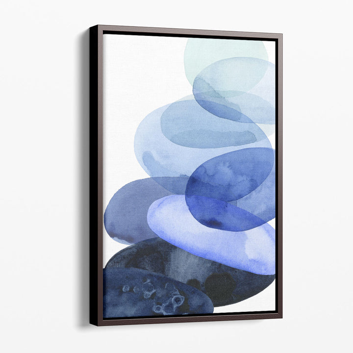Minimalist blue abstract painting serene canvas