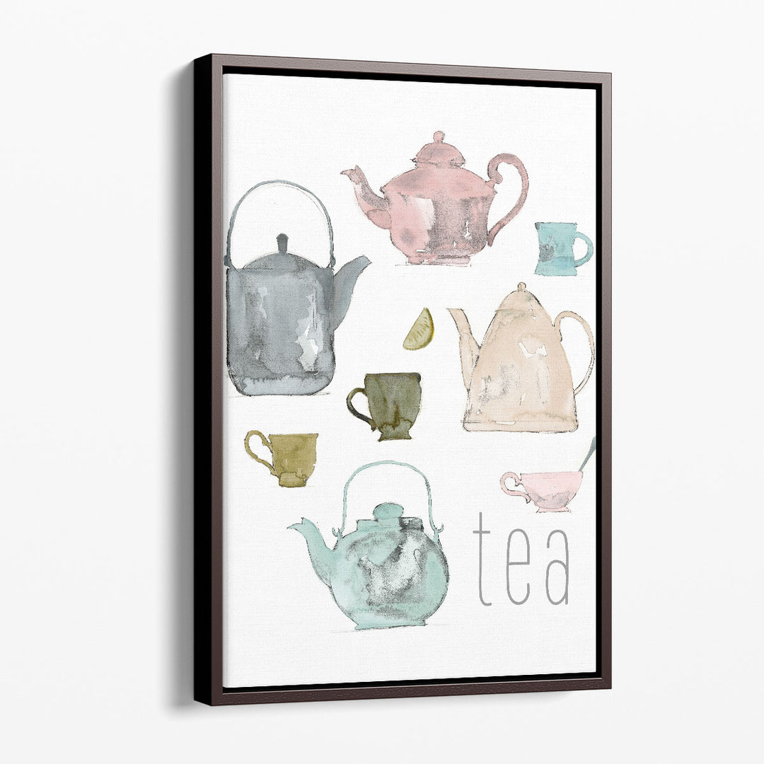kitchen wall art – kettle and cup illustration