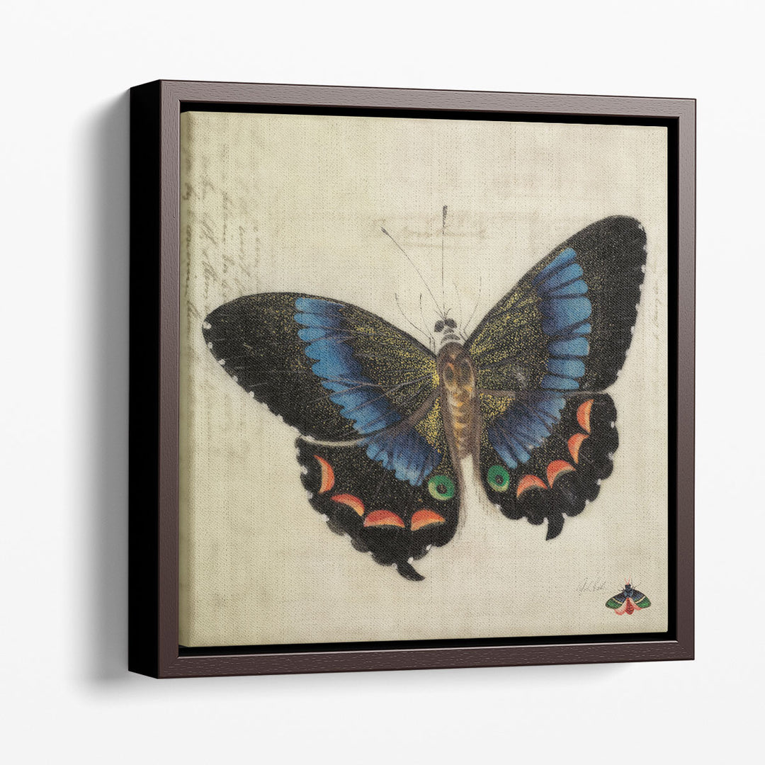 Hand-painted wing motif vintage moth art