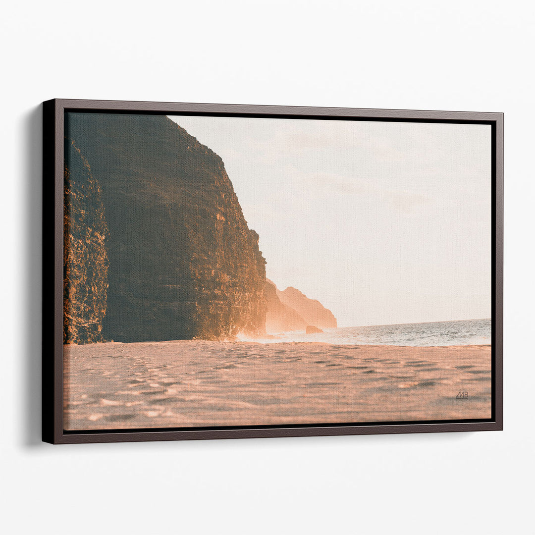 Coastal wall decor with sandy beach view