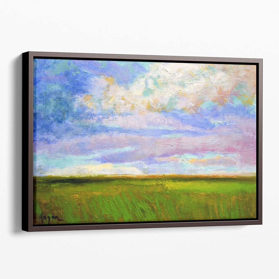 Cloud wall art with tranquil sky tones