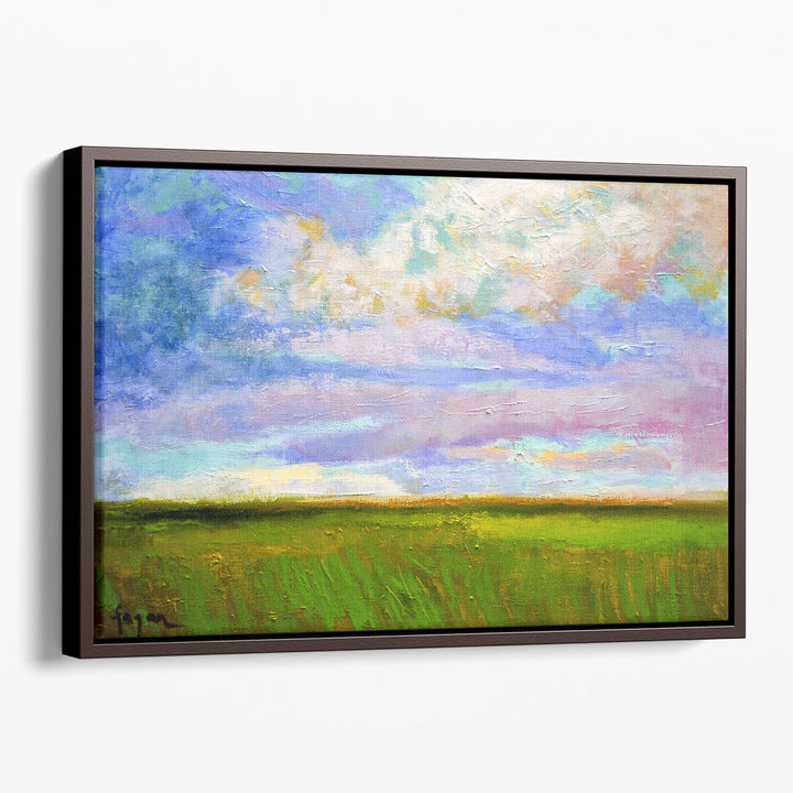 Cloud wall art with tranquil sky tones