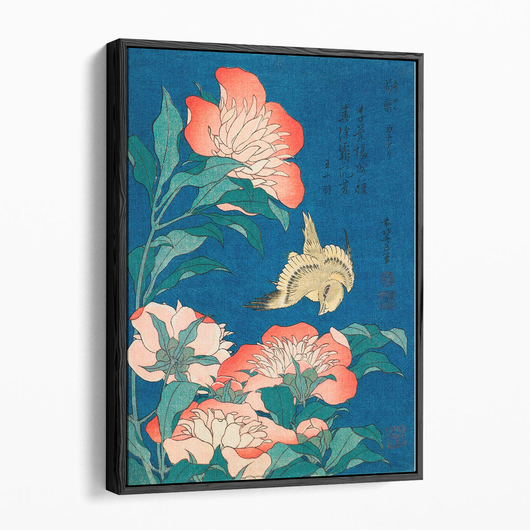 Peonies And Canary, 1833 - Canvas Print Wall Art