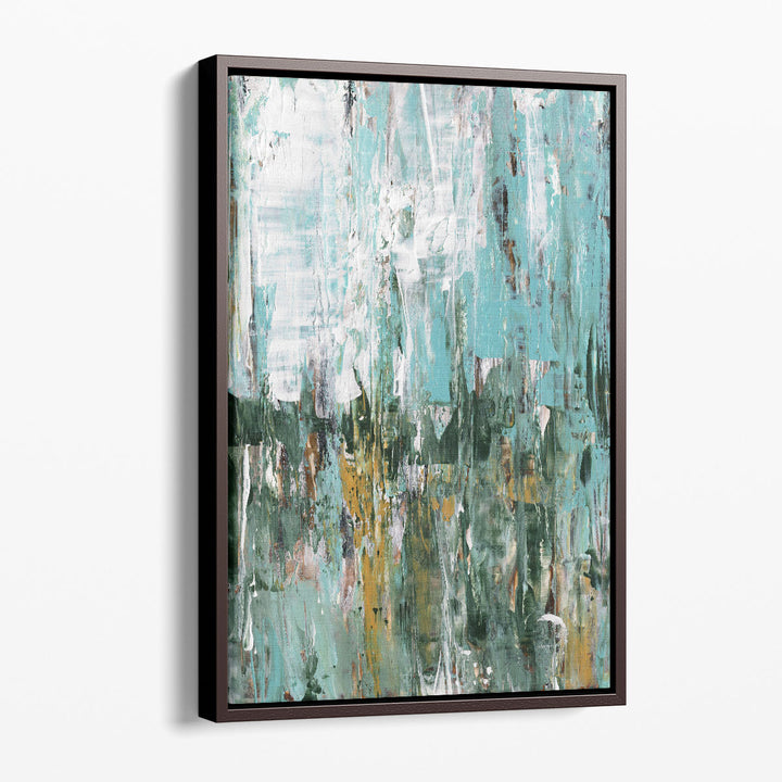 Abstract wall decor in soft layered brushstrokes