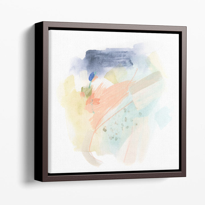 Abstract Framed Watercolor Art – gentle star shapes in neutral palette