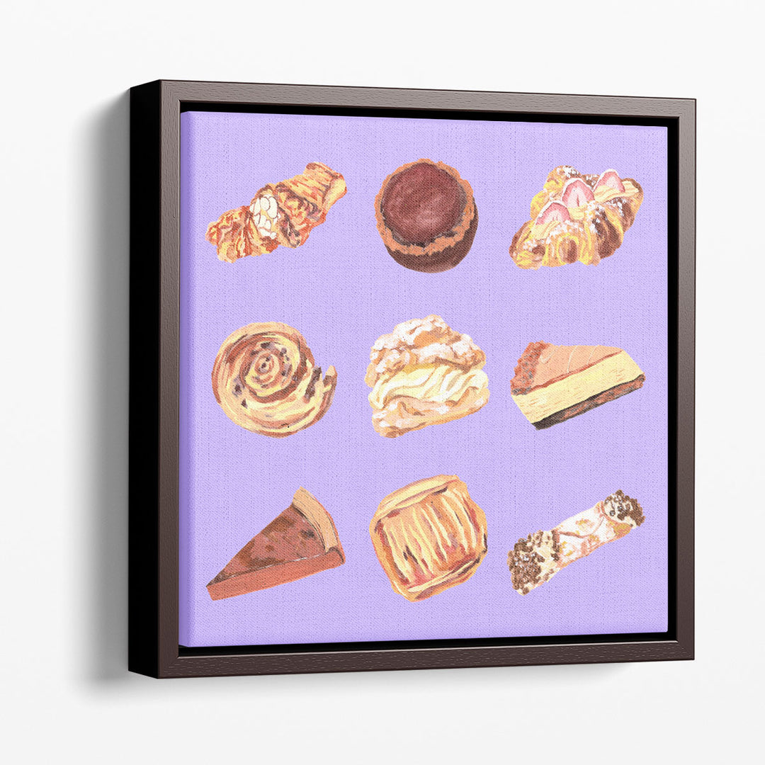 dining room art – pastry pop art on purple