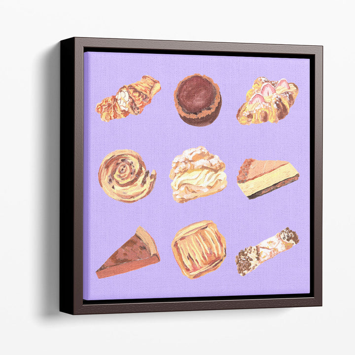 dining room art – pastry pop art on purple