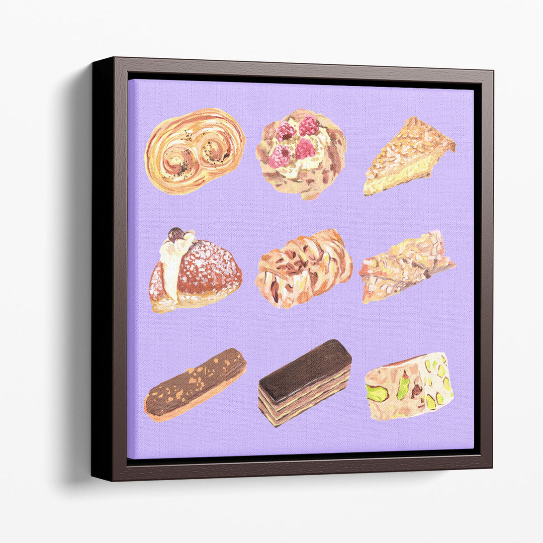 dining wall decor – pastry illustration in neutral tones