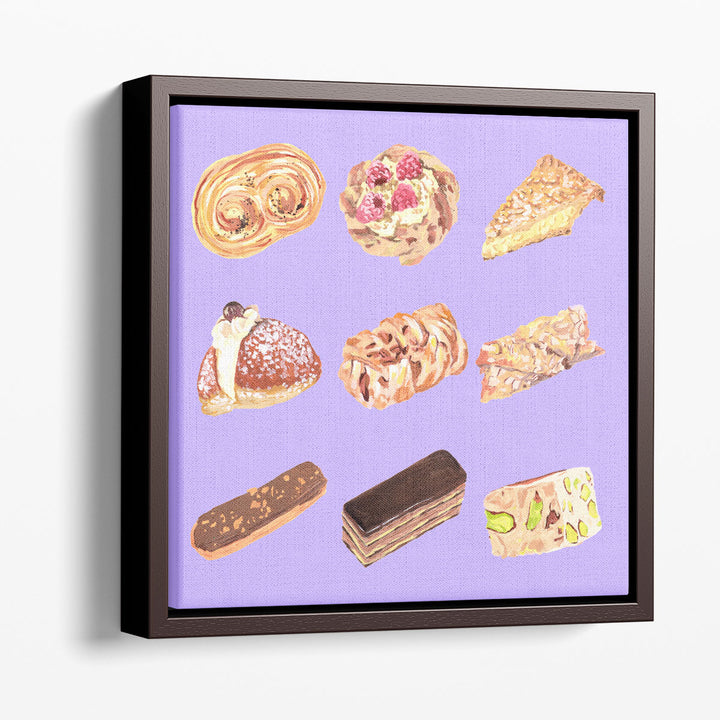 dining wall decor – pastry illustration in neutral tones