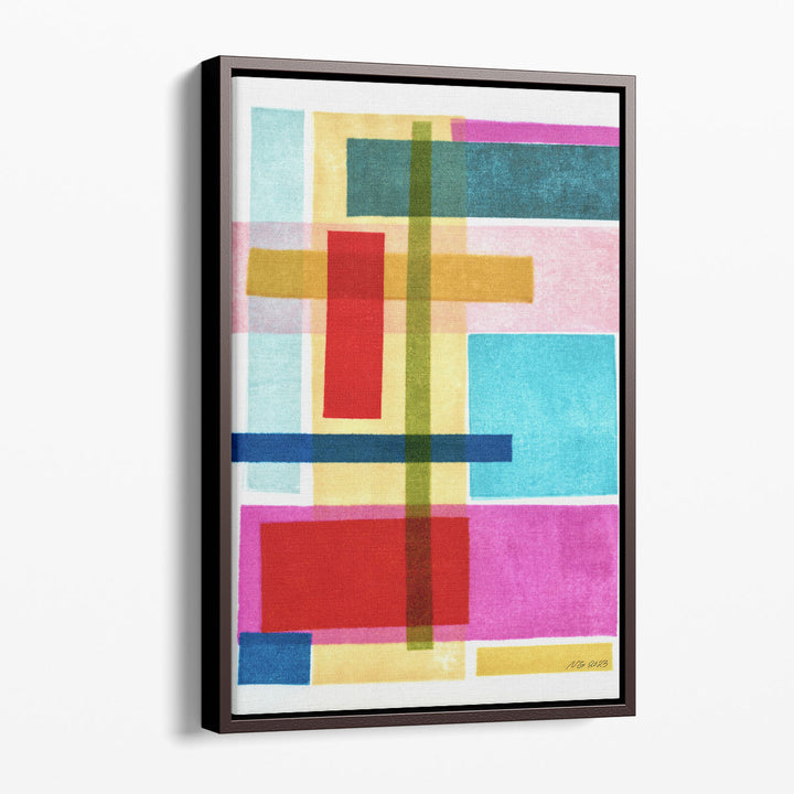Geometric Canvas Art – bold structured composition in bright colors