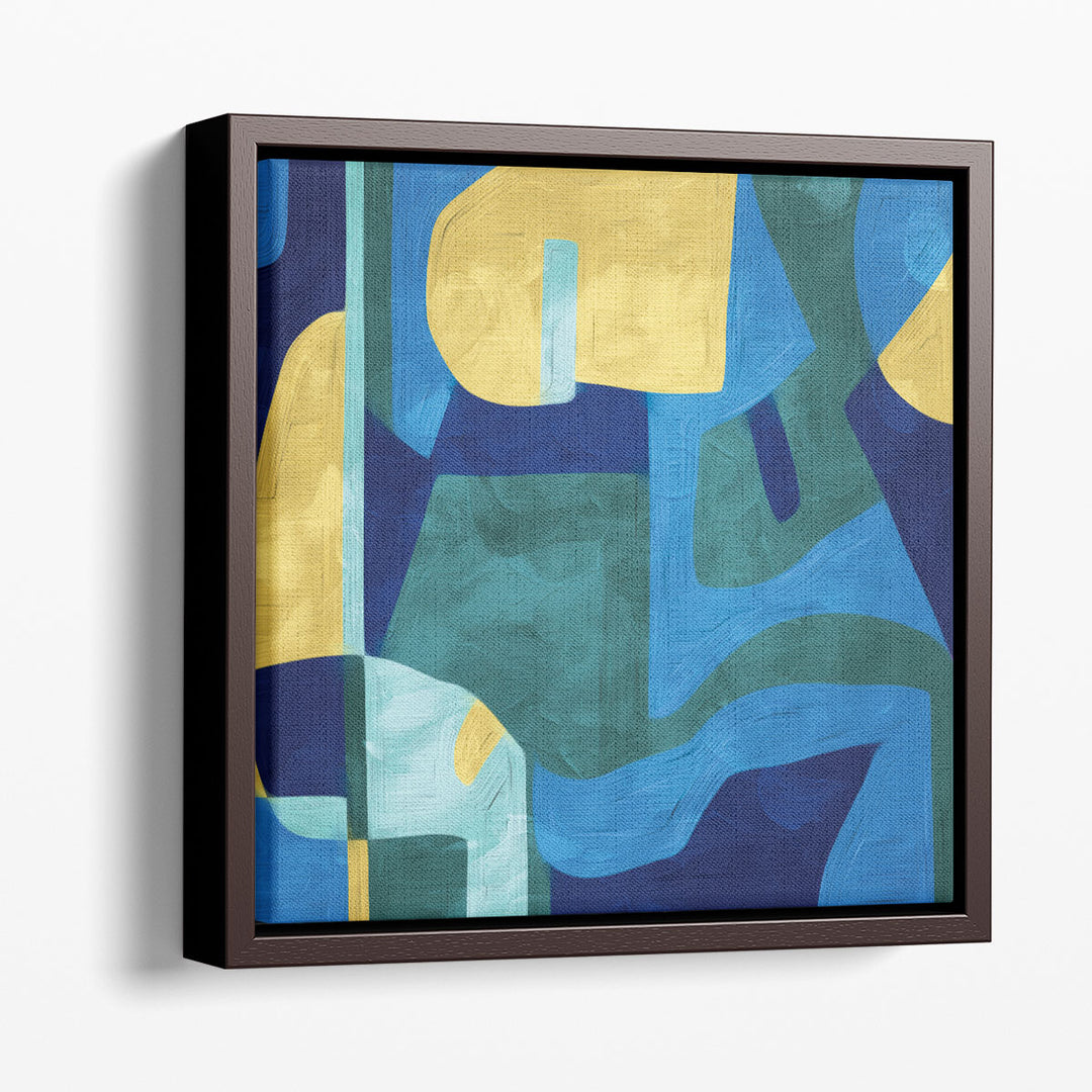 Contemporary art print in blue and green tones