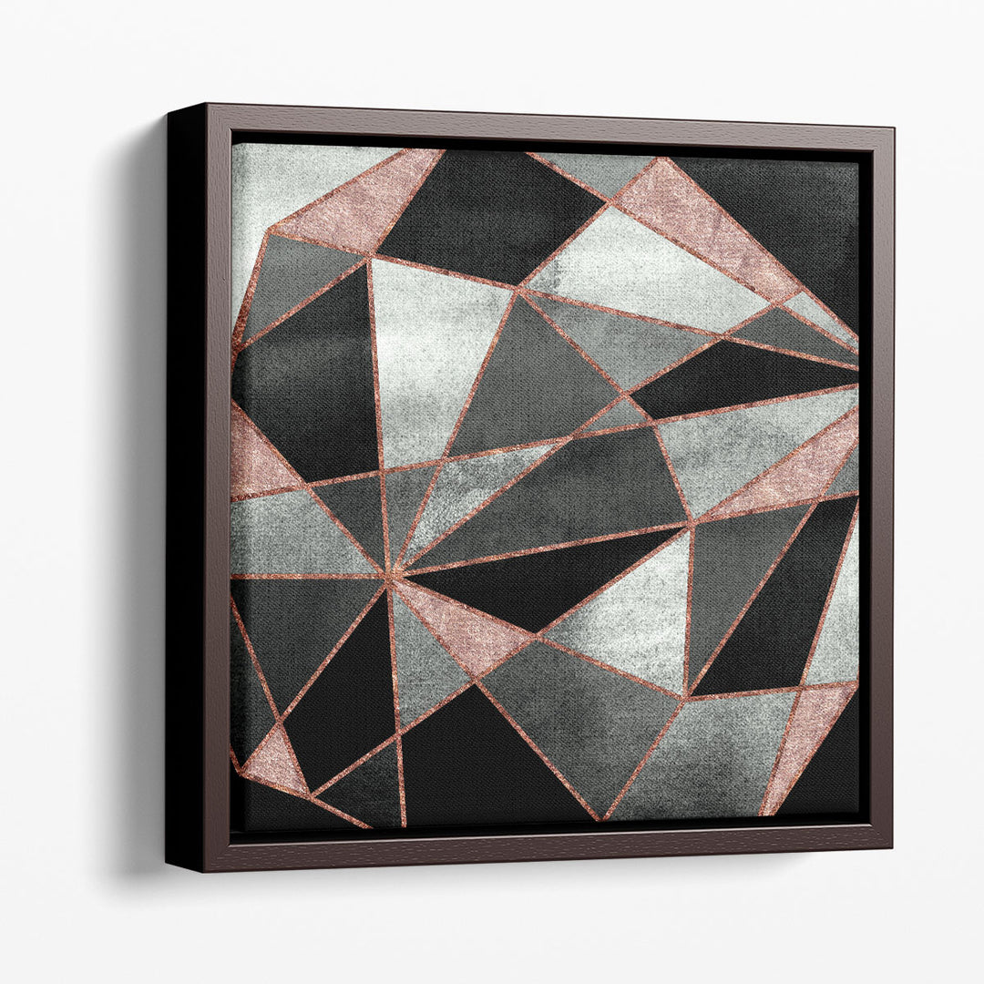 Geometric prints in blush and grey
