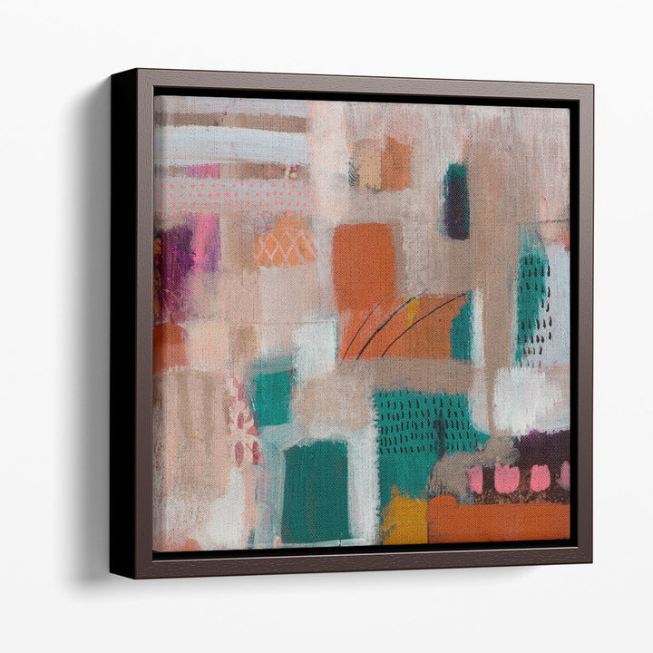 Modern Framed Abstract Art – structured abstract with rich hues
