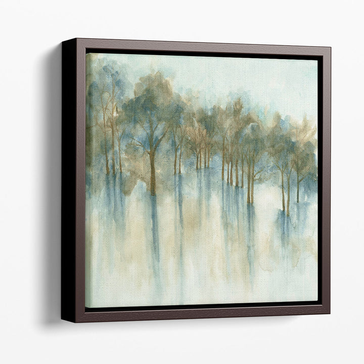 Abstract forest canvas wall art misty trees