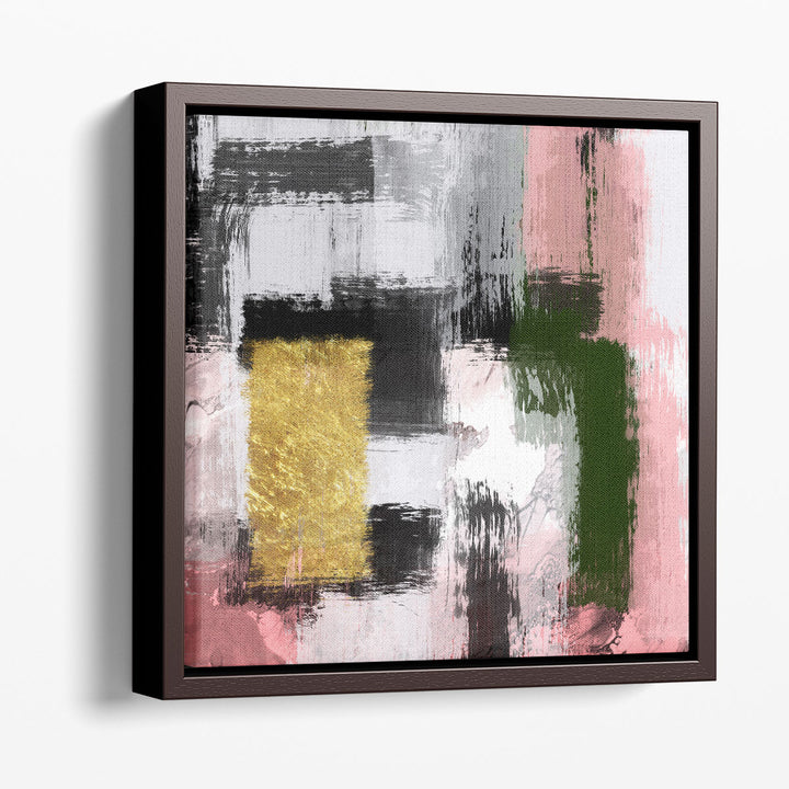 Framed Watercolor Wall Art soft pink brushwork