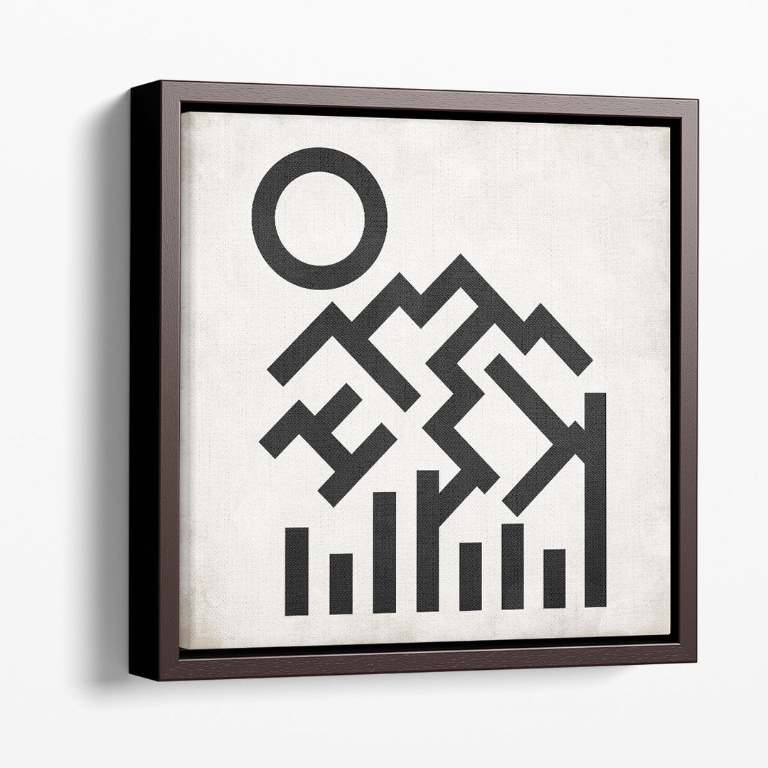 Mountain Sky Black and White - Canvas Print Wall Art
