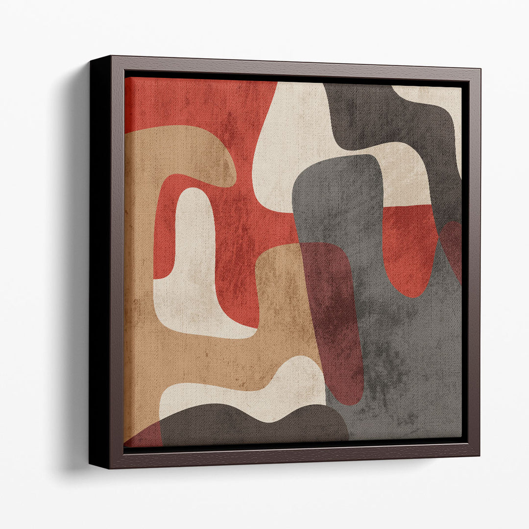 Neutral wall print with geometric blocks