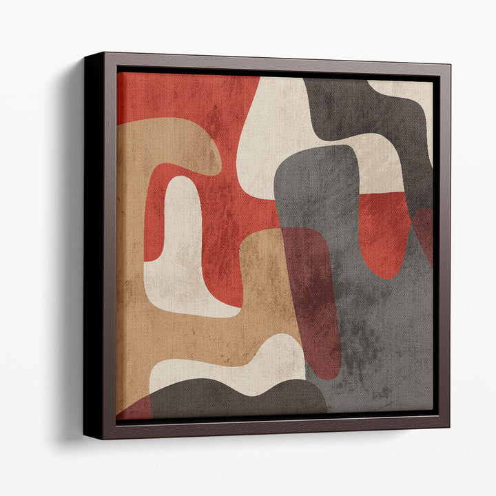 Neutral wall print with geometric blocks