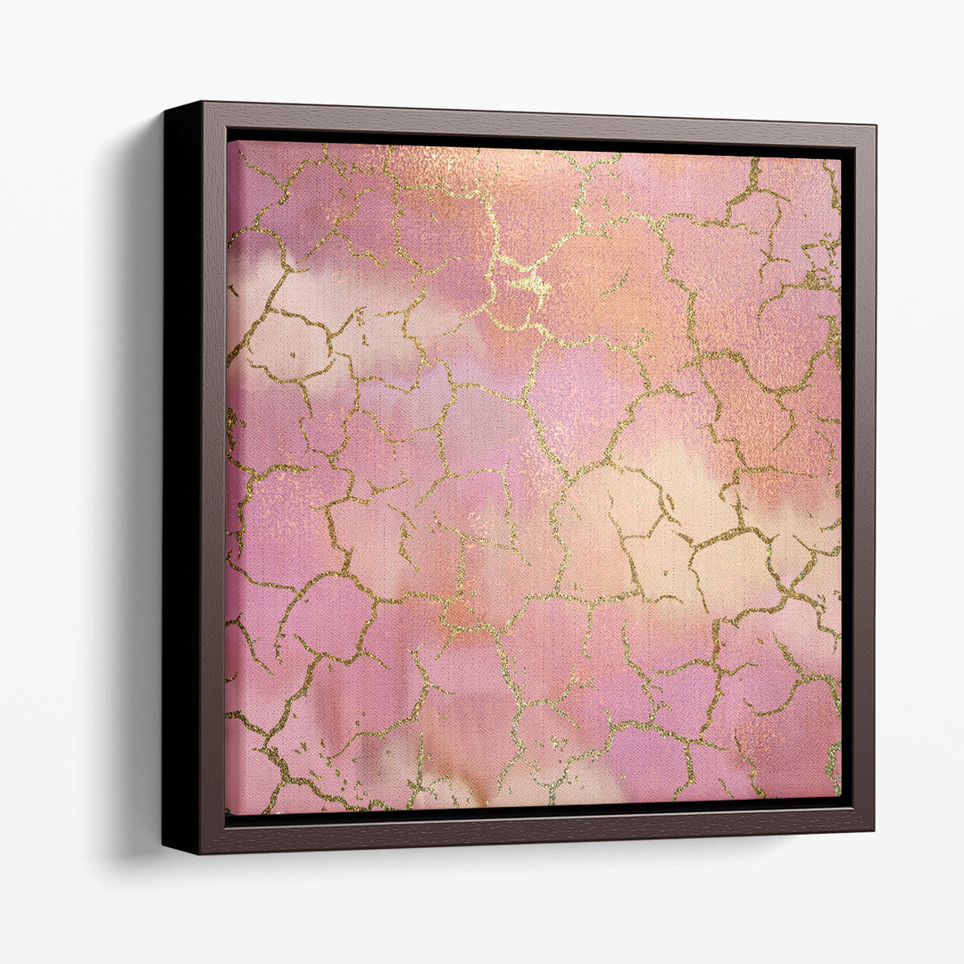 Textured canvas prints in pink and gold