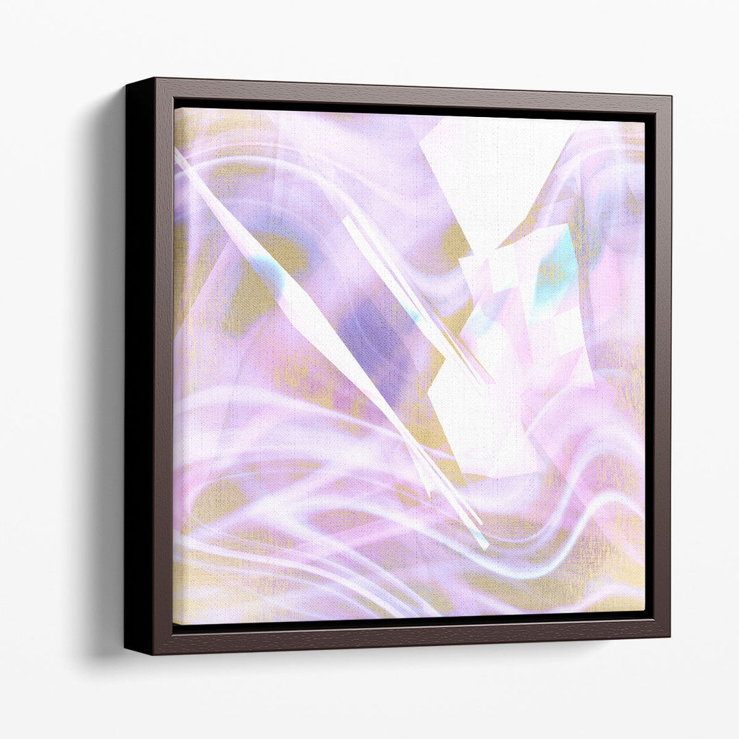 Contemporary prints in muted purple tones